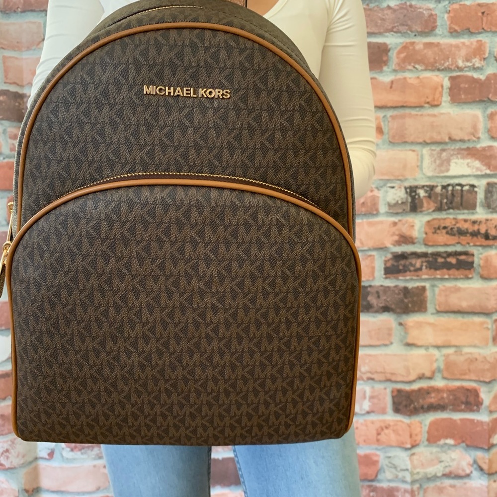 Michael kors LARGE abbey BROWN backpack Acorn BAG - Picture 2 of 8